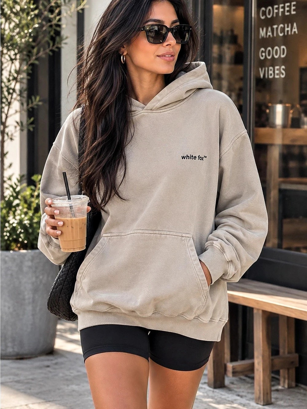 White Fox Boutique Vol. 3 Oversized Hoodie Beige Medium